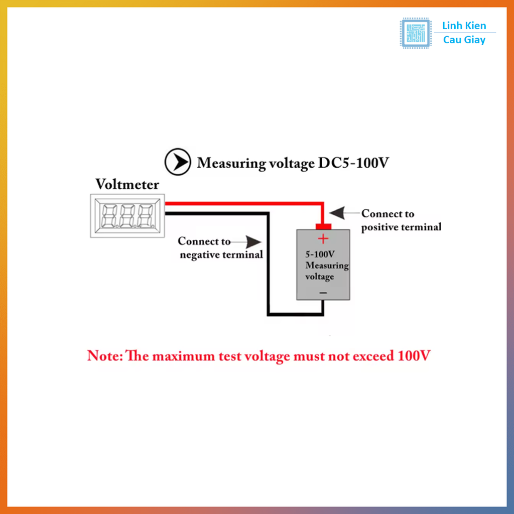 Đồng hồ đo điện áp DC, vôn kế điện tử 4-100v DC