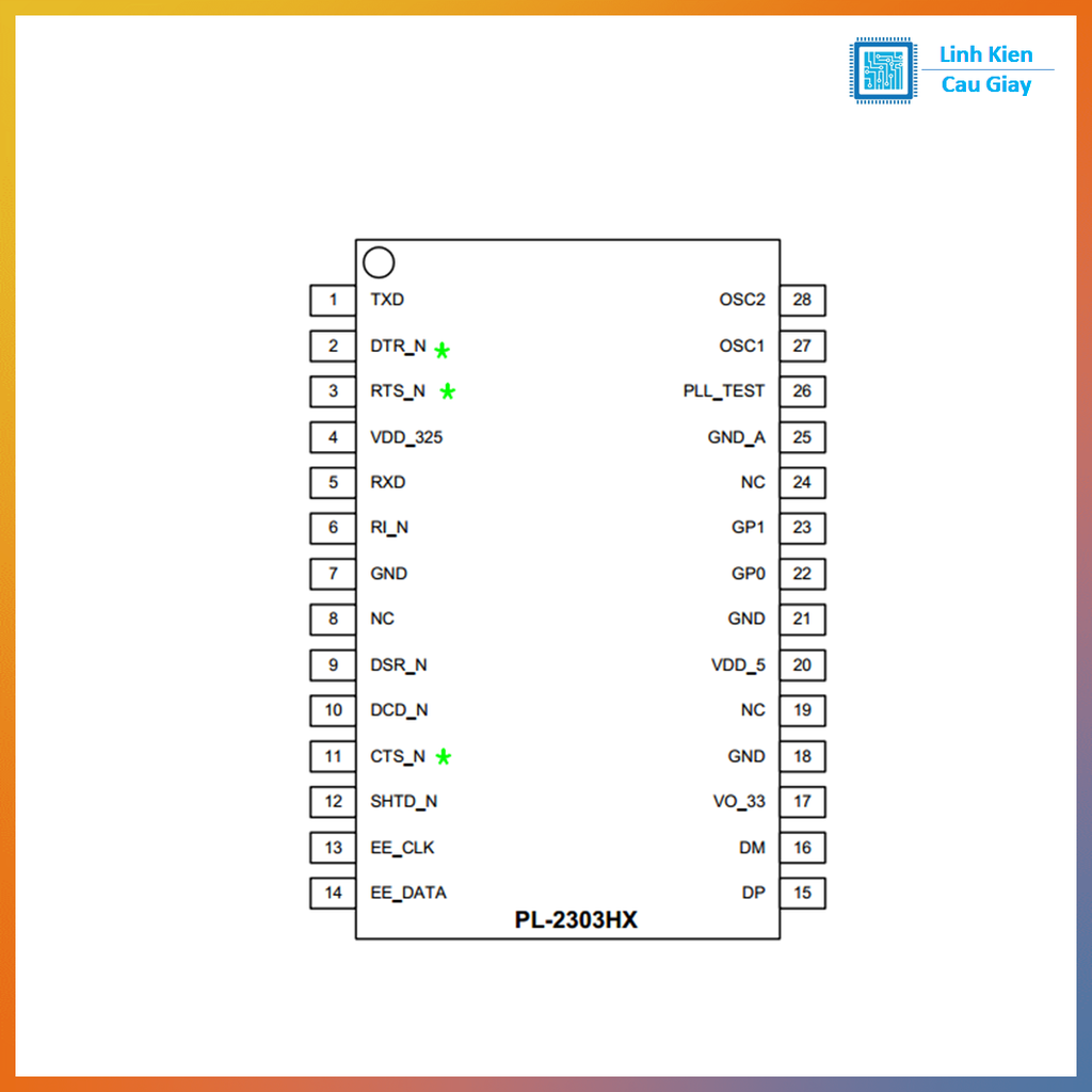 Linh kiện IC PL2303HX chân dán SSOP28