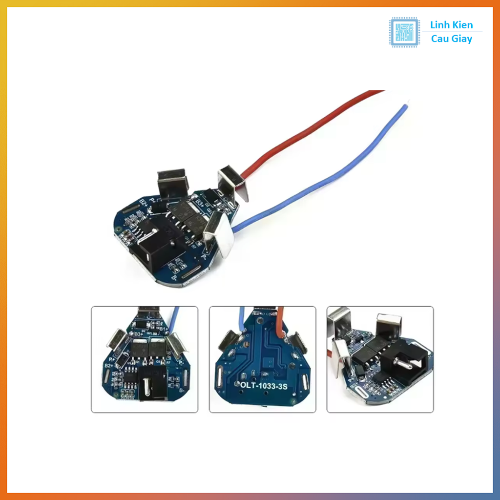 Mạch sạc và bảo vệ pin 3 Cell hình tam giác cho máy khoan 8A