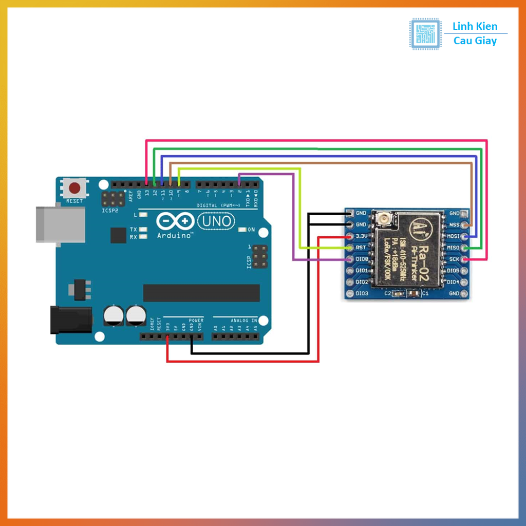 Mạch Thu Phát RF UART Lora SX1278 433Mhz Ra-02