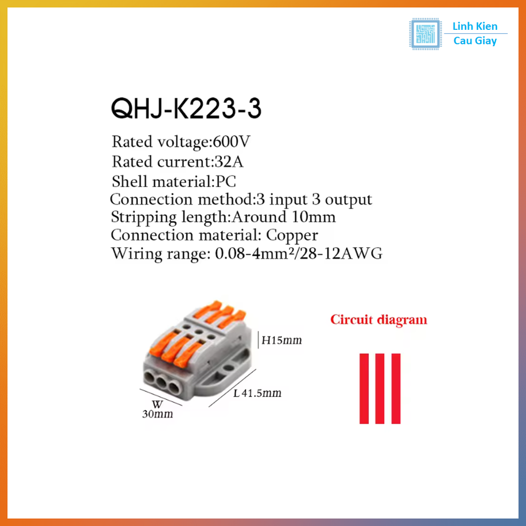 Jack Nối Dây 3 Chân SPL-3 có tai bắt ốc