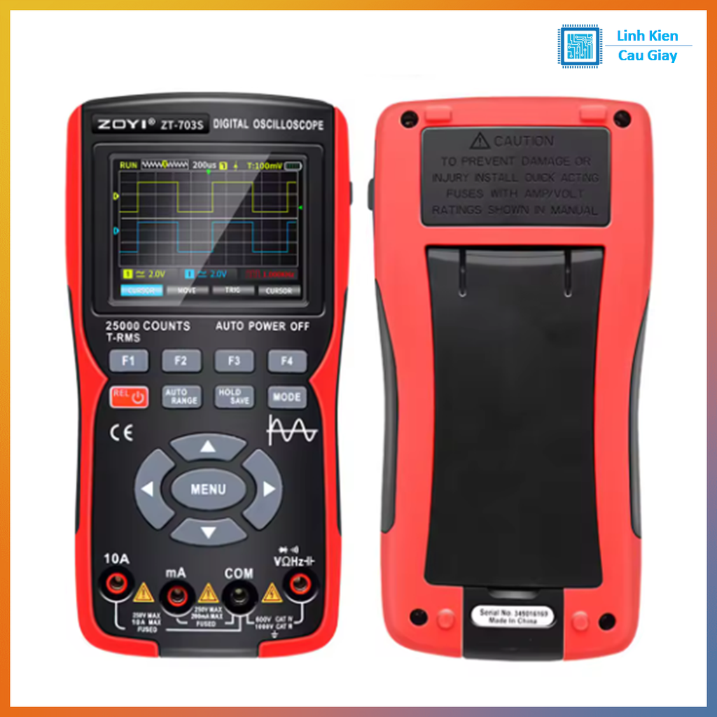 Máy hiện sóng cầm tay Oscilloscope ZOYI ZT-703S 3 trong 1 kênh đôi 50MHz