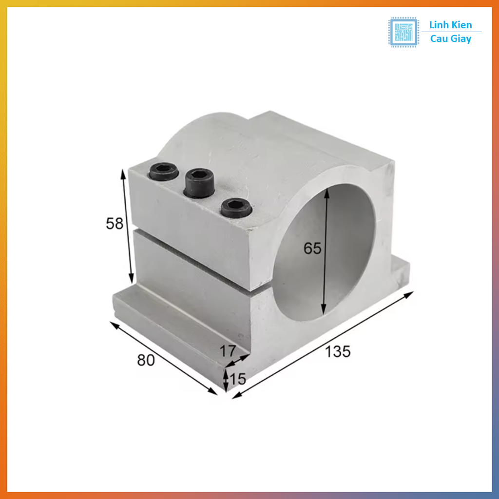 Gá kẹp động cơ phay Spindle 65mm CNC