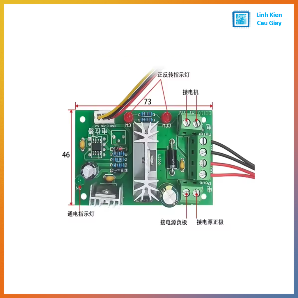 Module điều khiển tốc độ, chiều quay động cơ PWM CCM6N 12V đến 30v DC