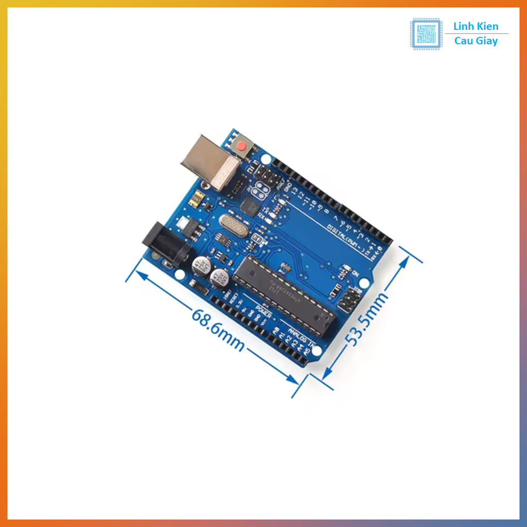 Board Arduino UNO R3 ATmega328 U chip cắm