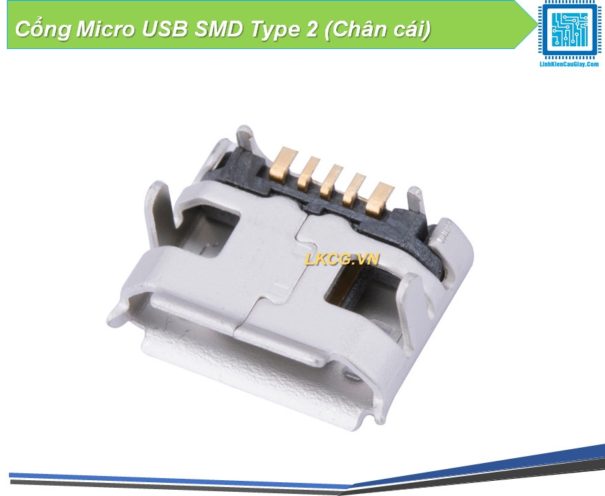 Cổng Micro USB SMD Type 2 (Chân cái)