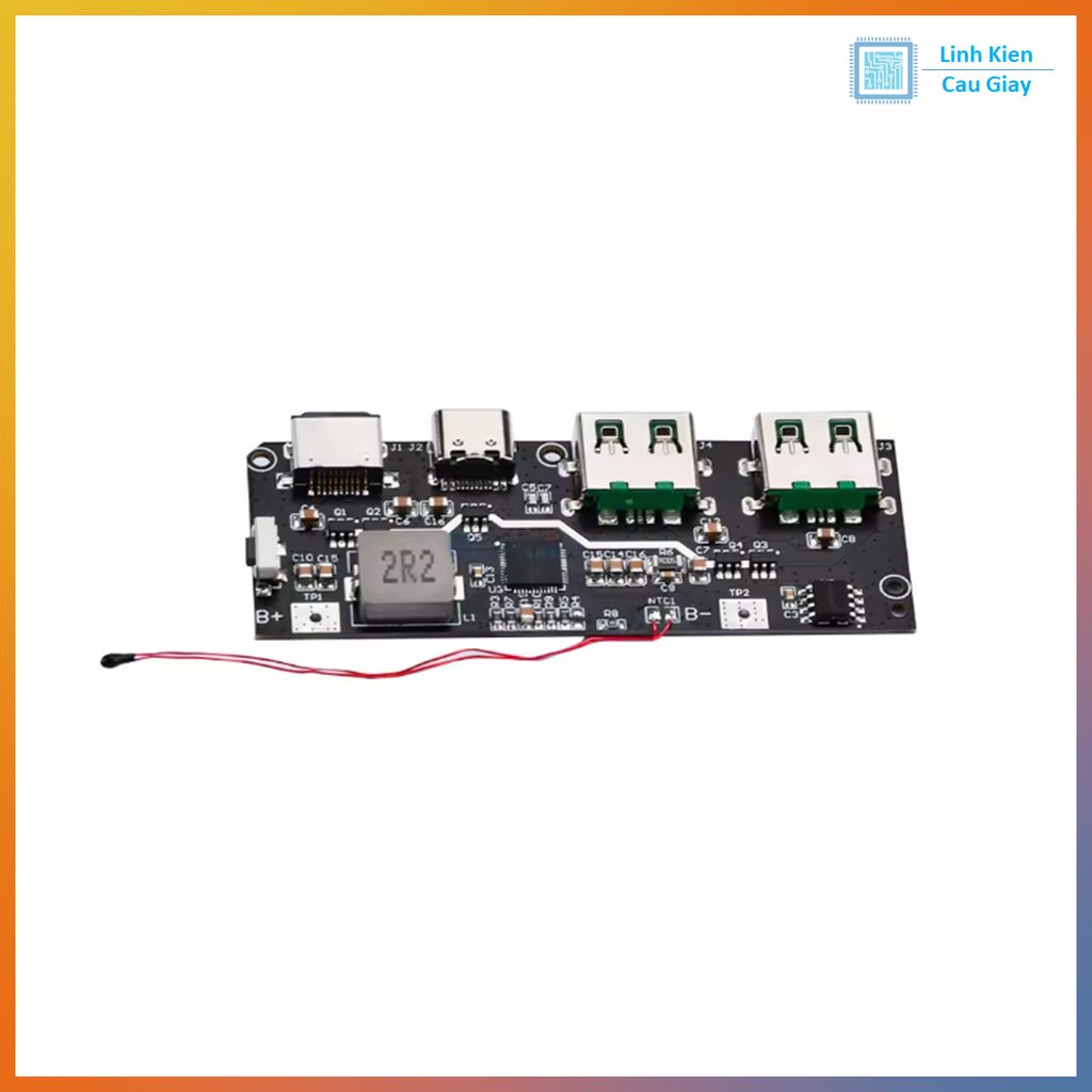 Module sạc dự phòng DIY 22.5W, 5 cổng, hỗ trợ sạc nhanh 2 chiều QC4 PD3.0