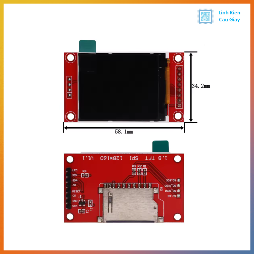 Màn hình TFT 1.8 Inch Giao tiếp SPI ST7735
