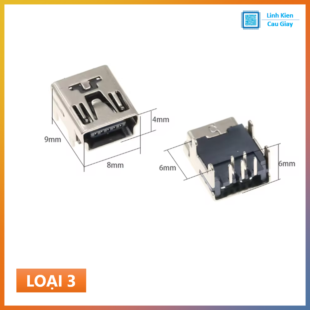 Cổng Mini USB SMD (Loại cái)