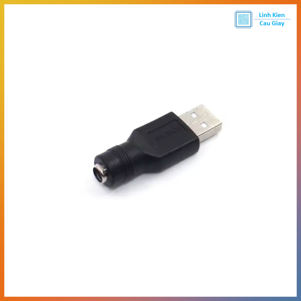 Đầu chuyển đổi USB Đực sang Jack DC5.5*2.1 Cái