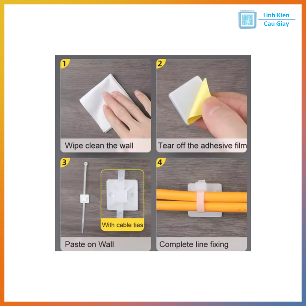 Miếng dán thít dây điện 3M kích thước nhiều loại (Giá 10c)