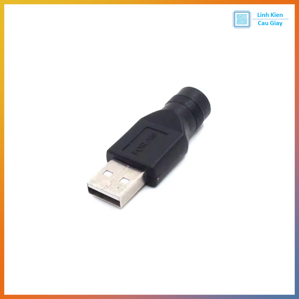 Đầu chuyển đổi USB Đực sang Jack DC5.5*2.1 Cái