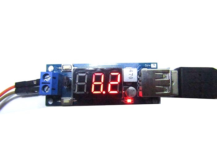 Mạch Hạ Áp Buck 4.55-15V Xuống 5V 2A Cổng USB Sạc Điện Thoại