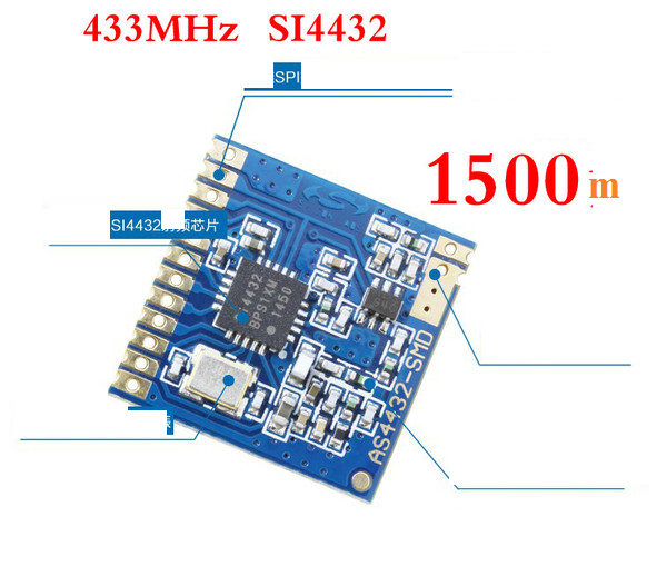 Module RF SI4432 siêu nhỏ 433Mhz 1500m