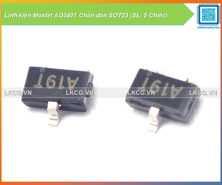 Linh kiện Mosfet AO3401 Chân dán SOT23 (SL: 5 Chiếc)