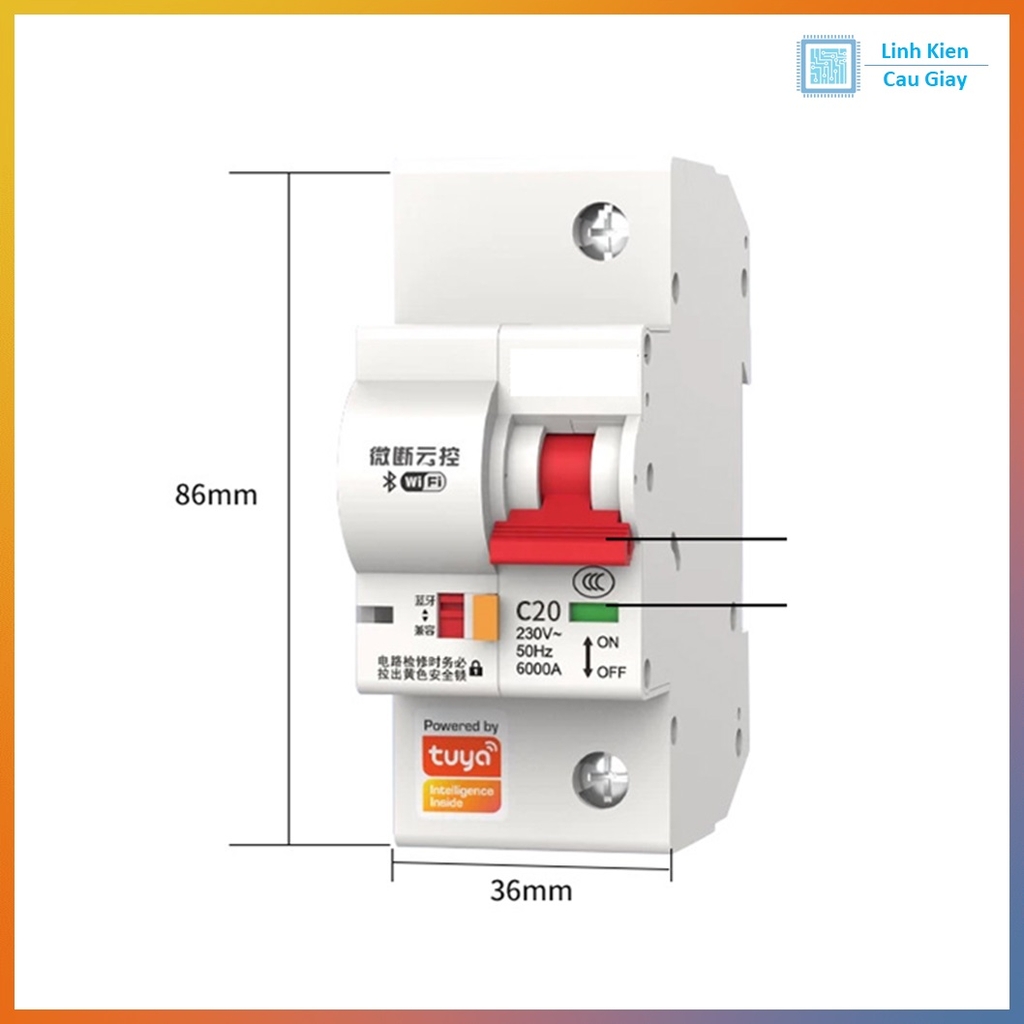 Aptomat cầu dao WIFI thông minh TUYA 40A, 63A, 80A