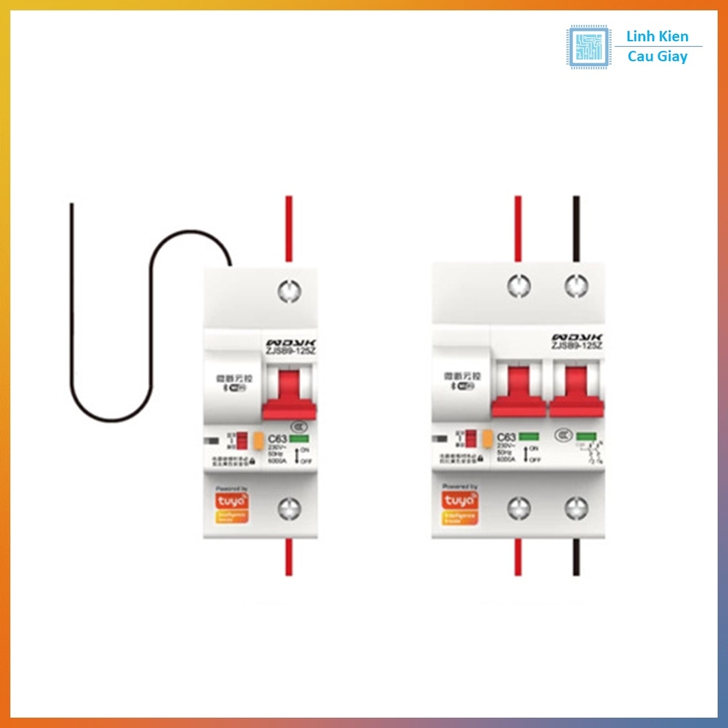 Aptomat cầu dao WIFI thông minh TUYA 40A, 63A, 80A