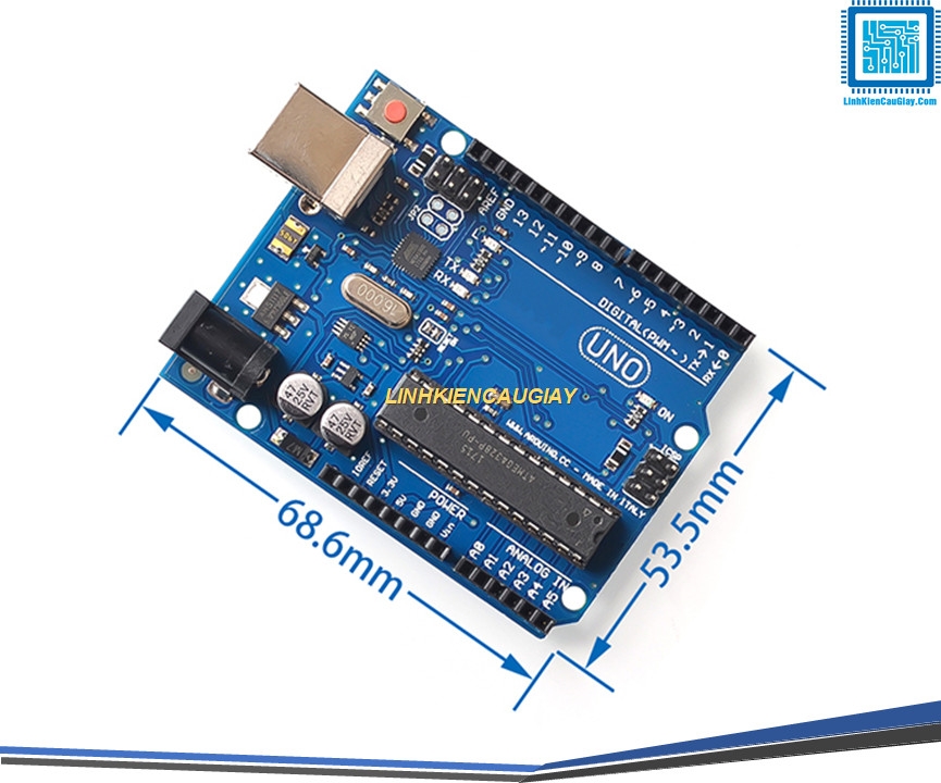 KIT Arduino Uno R3 Atmega 328P Chíp Cắm không kèm cáp