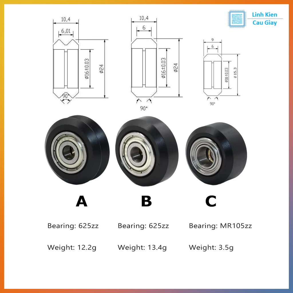 Bánh Xe Openbuilds, V-Slot nhôm định hình