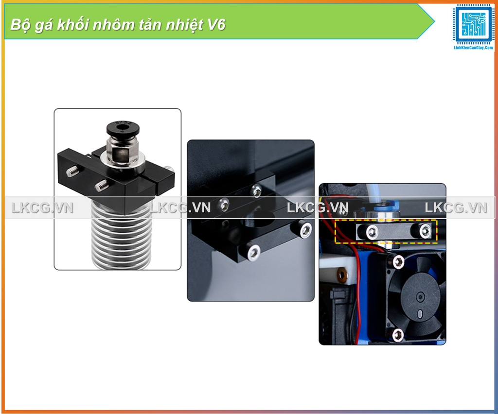 Bộ gá khối nhôm tản nhiệt V6