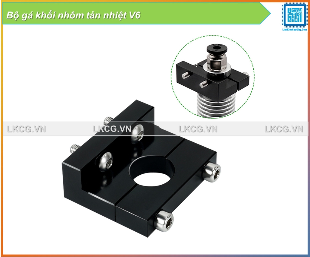 Bộ gá khối nhôm tản nhiệt V6