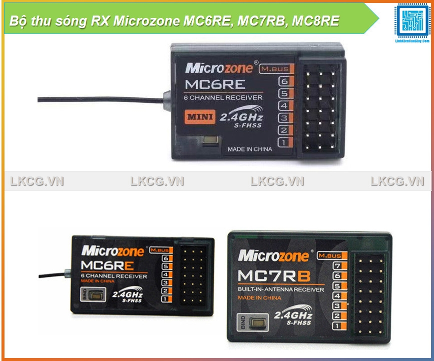 Bộ thu sóng RX Microzone MC6RE, MC7RE-V2, MC8RE-V2