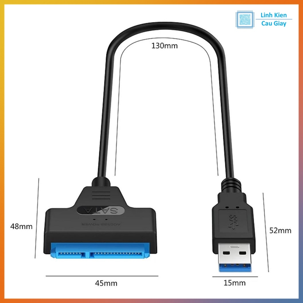 Cáp nối ổ cứng USB 3.0 to SATA3 2.5 inch và 3.5 inch – Hỗ trợ SSD và HDD tốc độ cao