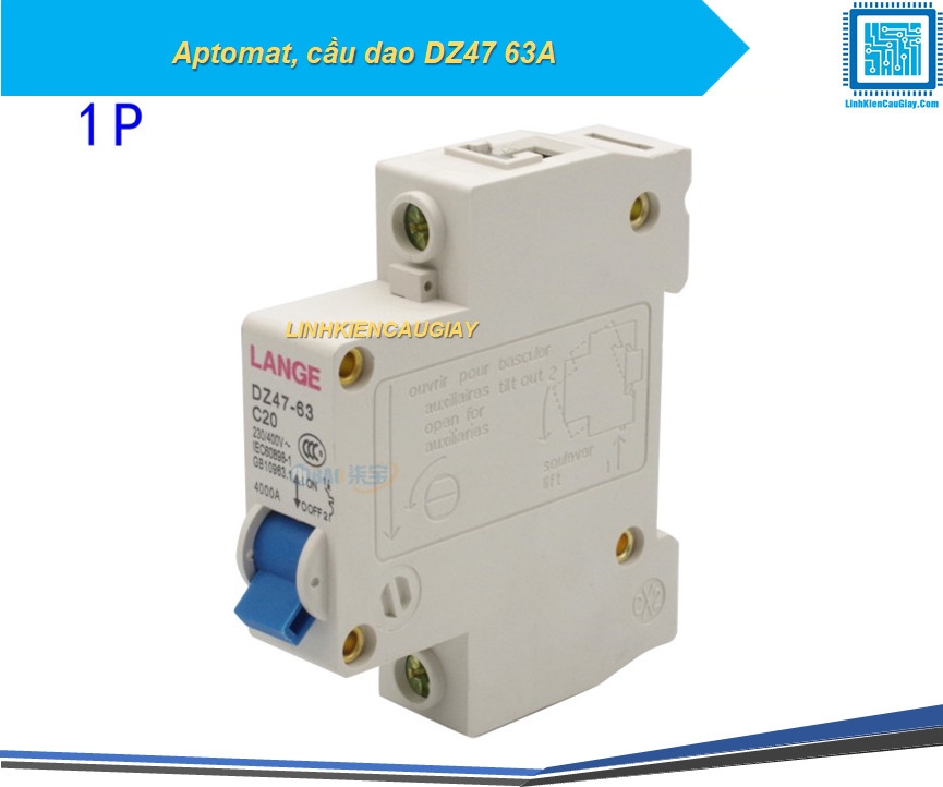 Aptomat, cầu dao DZ47 63A