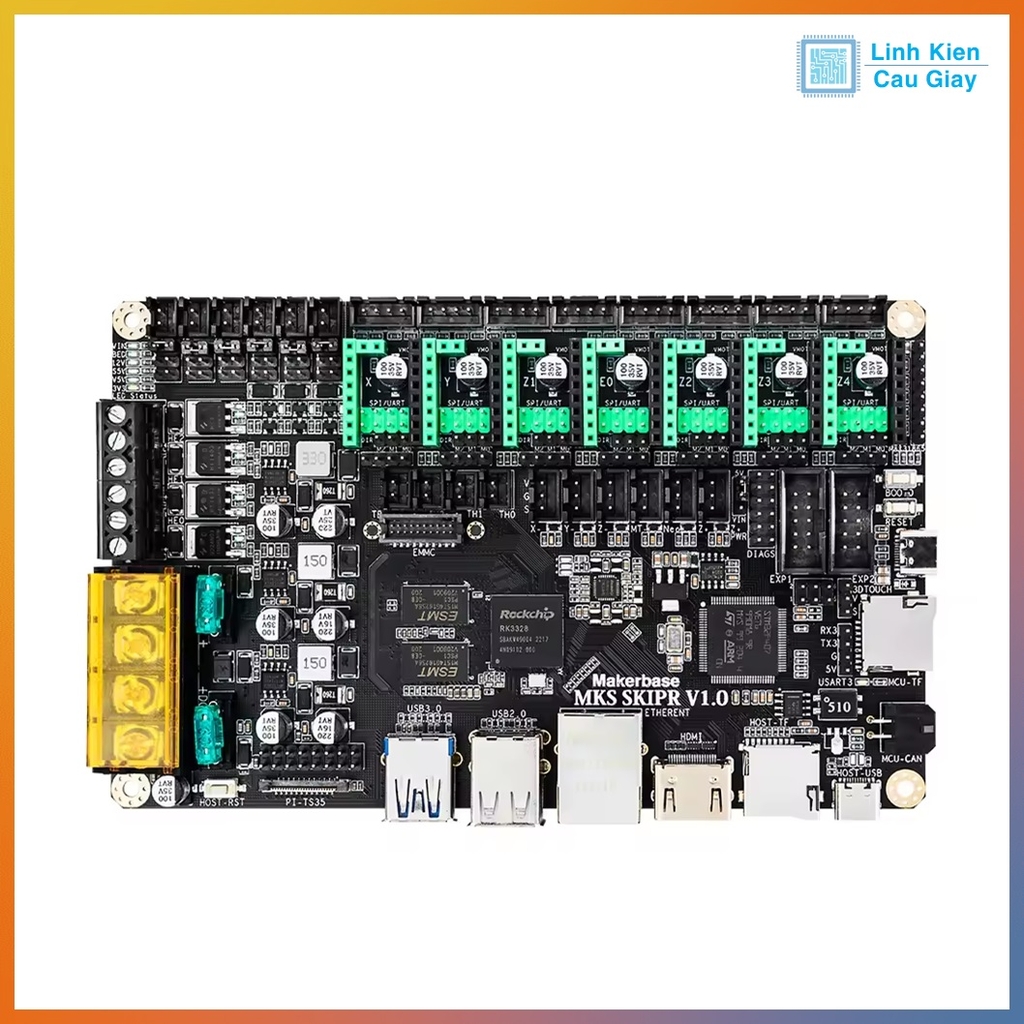 Combo bo mạch điều khiển máy in 3D MKS SKIPR 3D Klipper và màn hình MKS Pi TS3.5