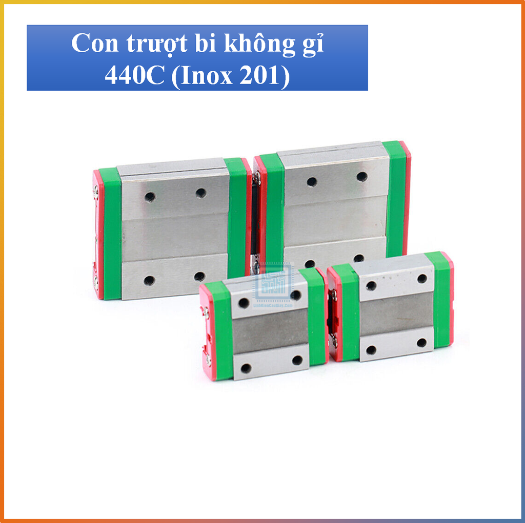 Con trượt thép không gỉ tiêu chuẩn HIWIN MGN7, MGN9, MGN12, MGN15