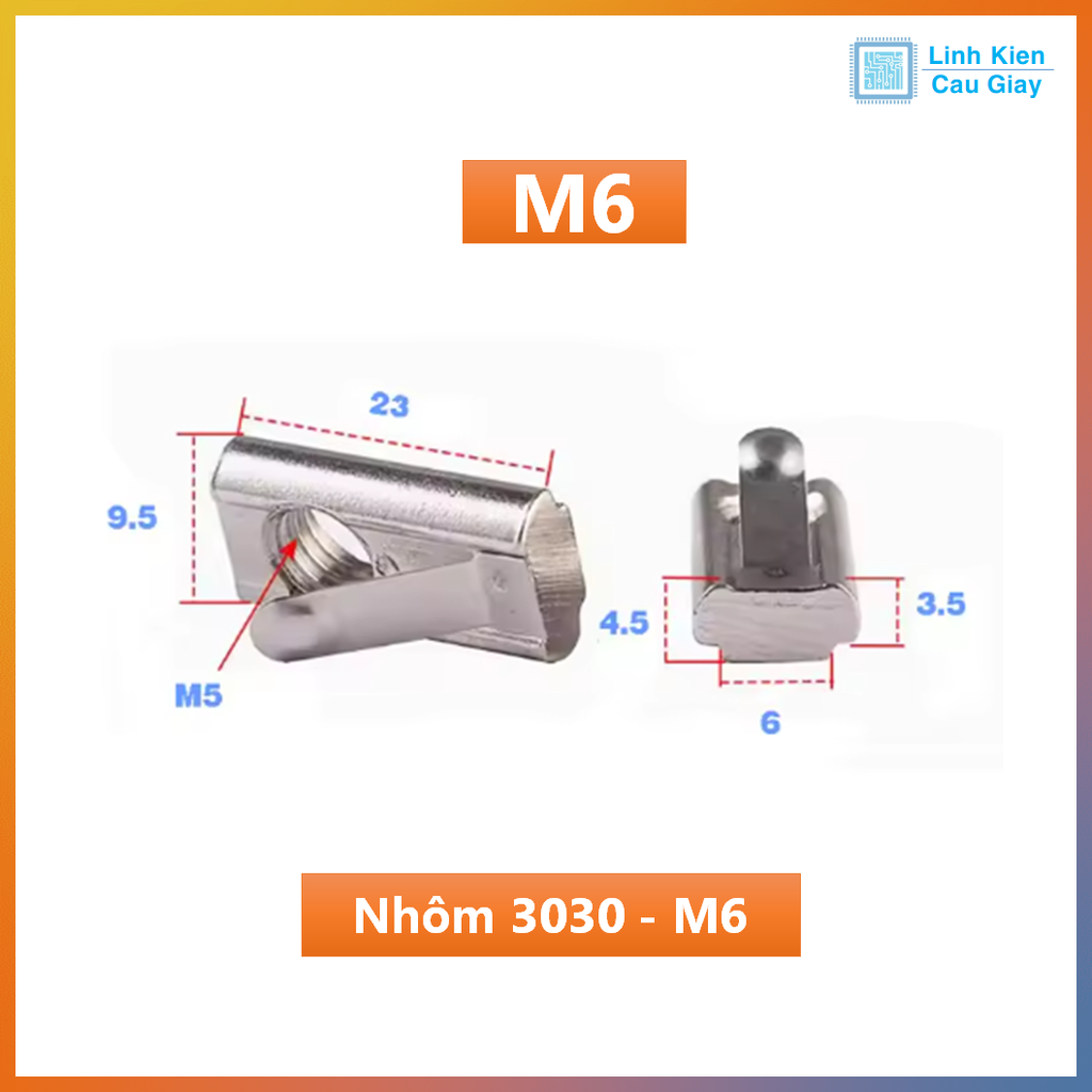 Đai ốc búa lò xo (T-slot Nut) cho nhôm định hình 3030