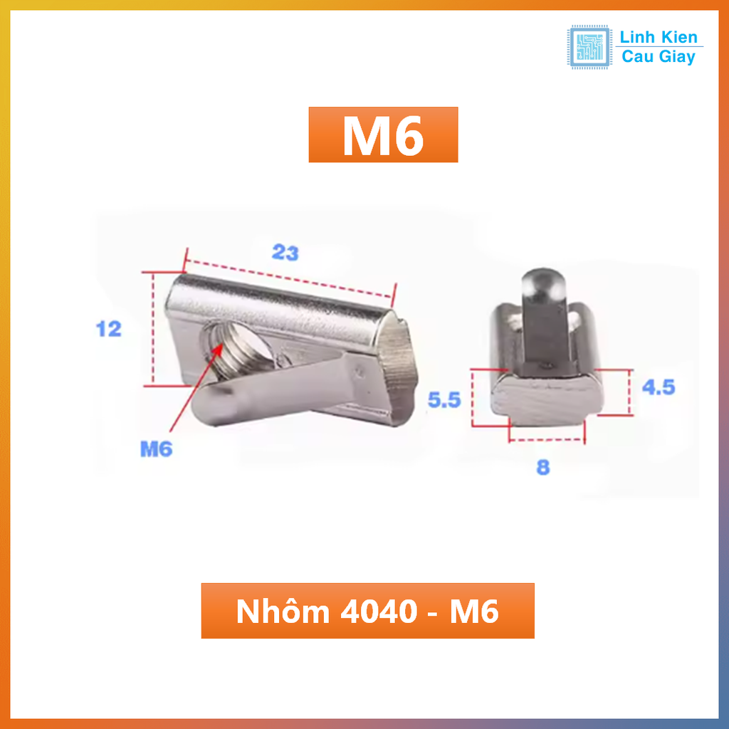 Đai ốc búa lò xo (T-slot Nut) cho nhôm định hình 4040