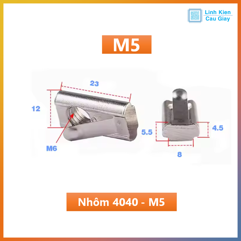 Đai ốc búa lò xo (T-slot Nut) cho nhôm định hình 4040