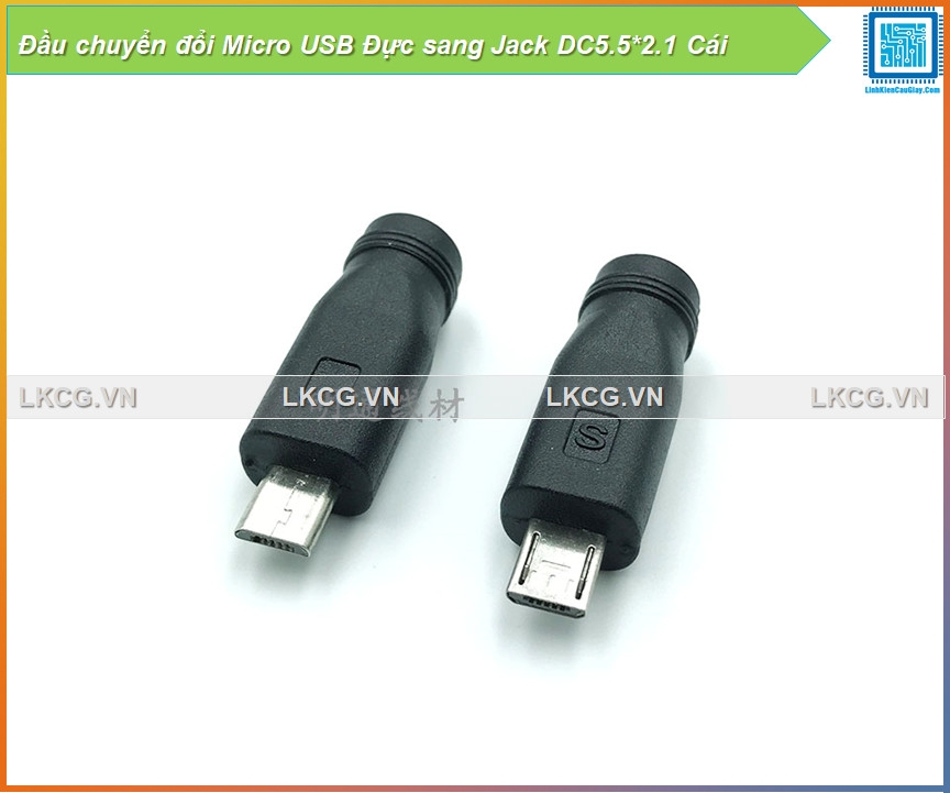 Đầu chuyển đổi Micro USB Đực sang Jack DC5.5*2.1 Cái