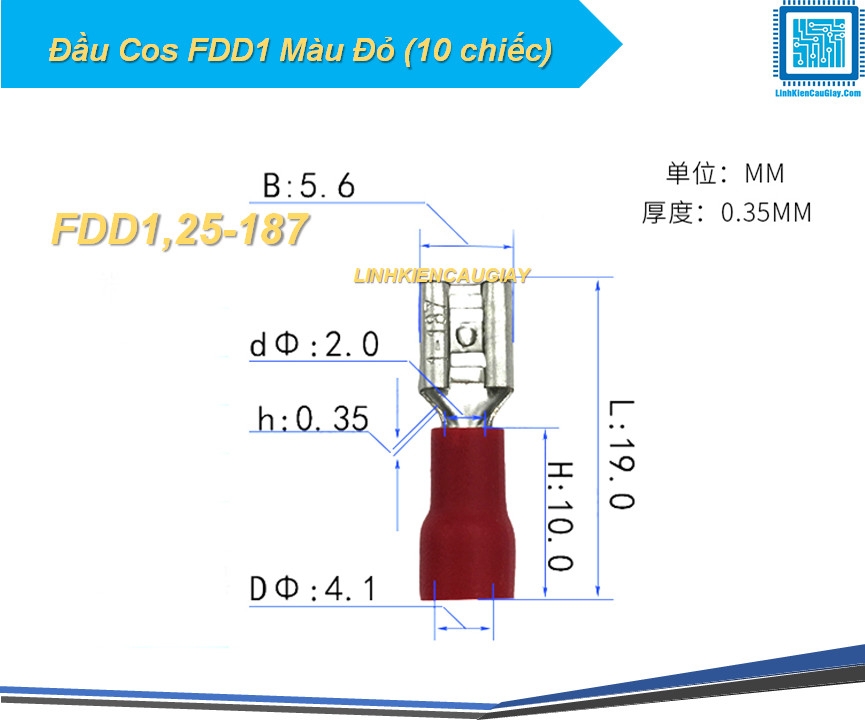 Đầu Cos FDD1 Màu Đỏ (10 chiếc)