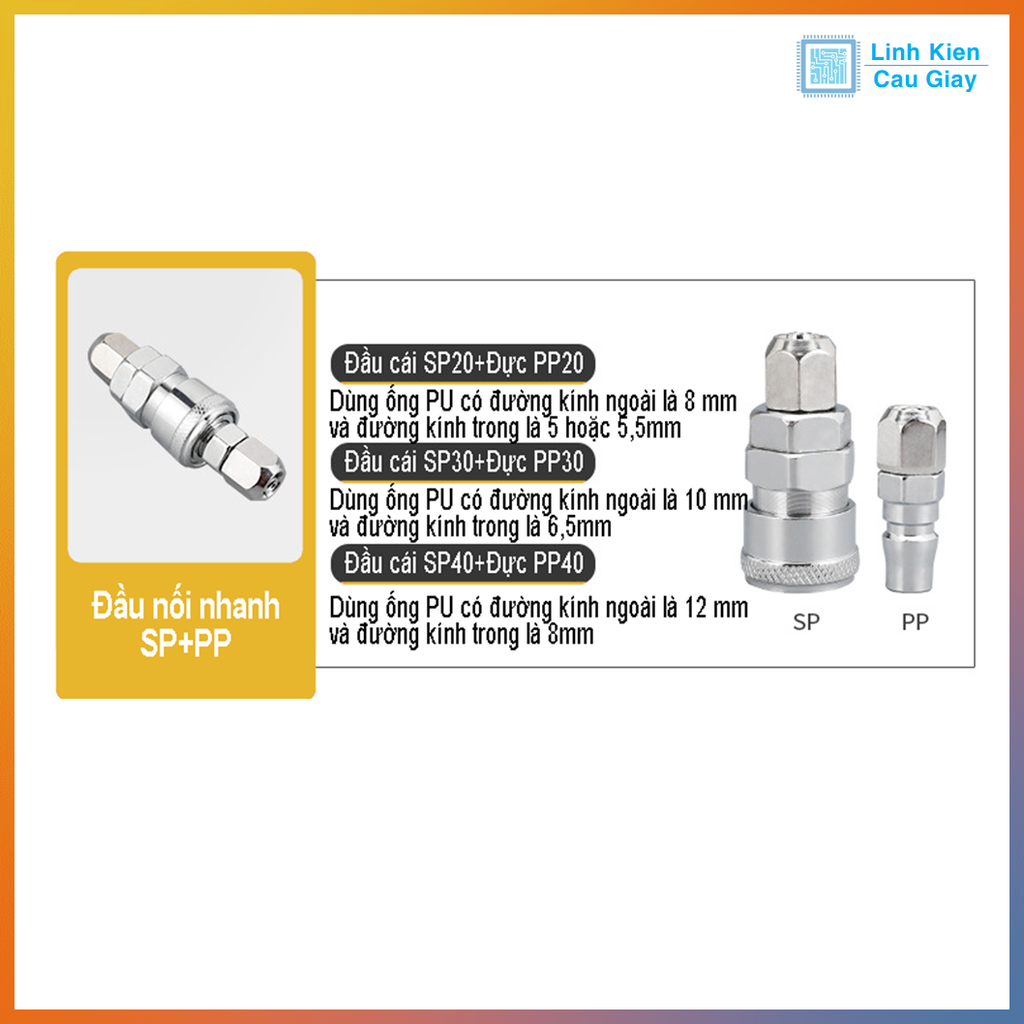Đầu nối hơi nhanh SH+PH, SM+PM, SP+PP, SF+PF
