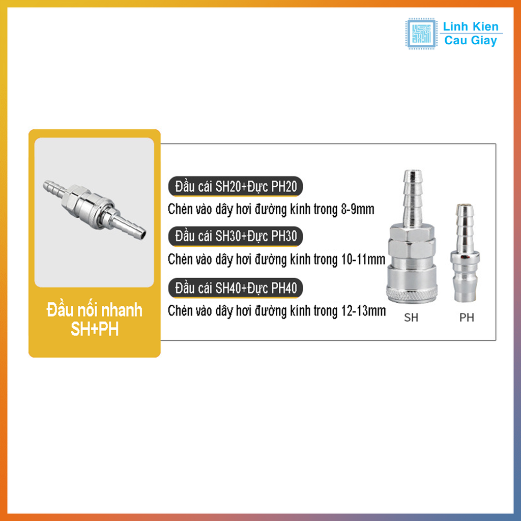 Đầu nối hơi nhanh SH+PH, SM+PM, SP+PP, SF+PF