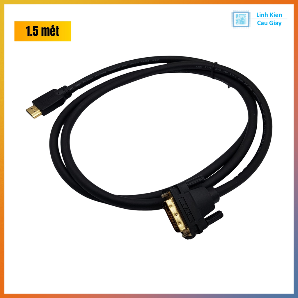 Dây cáp chuyển đổi HDMI to DVI dài 1.5 mét