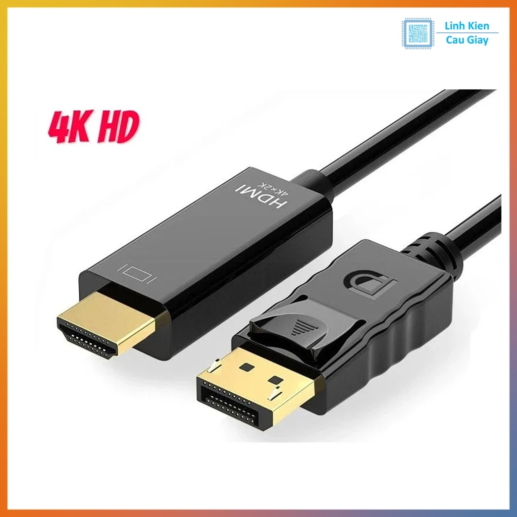 Dây cáp màn hình Displayport to HDMI, DP to HDMI (Hỗ Trợ 4K) dài 1.8 mét