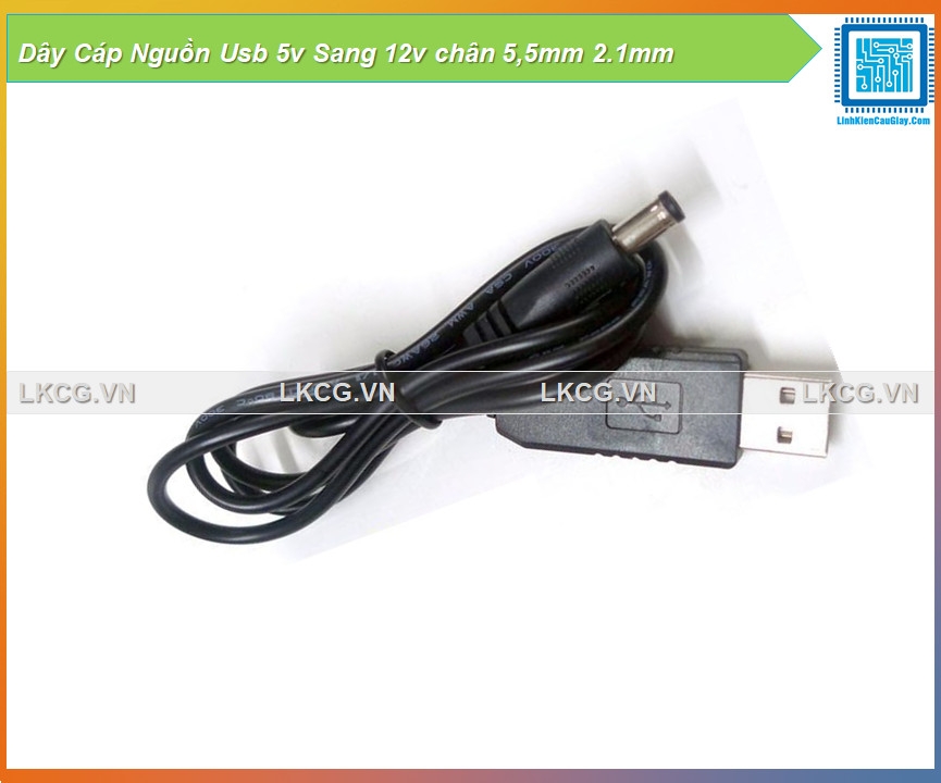 Dây Cáp Nguồn Usb 5v Sang 12v chân 5,5mm 2.1mm