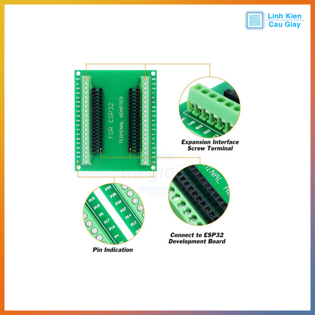 Đế Ra Chân ESP32 38 chân vít V3 – Terminal Adapter