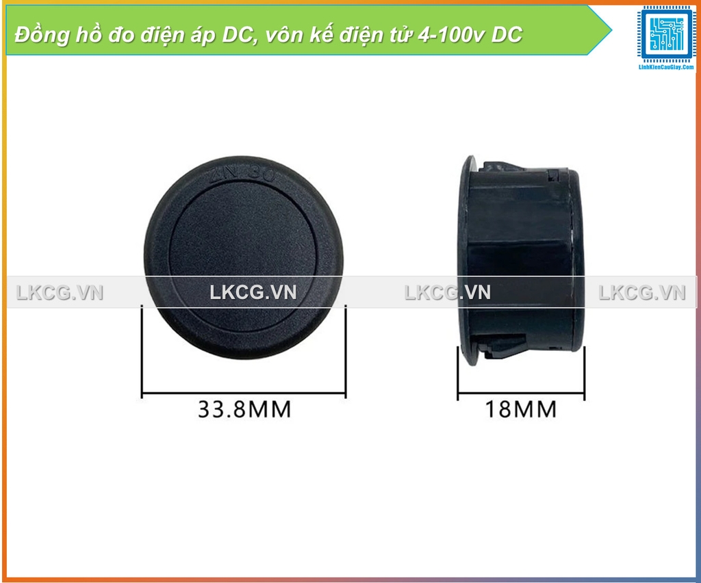 Đồng hồ đo điện áp DC, vôn kế điện tử 4-100v DC