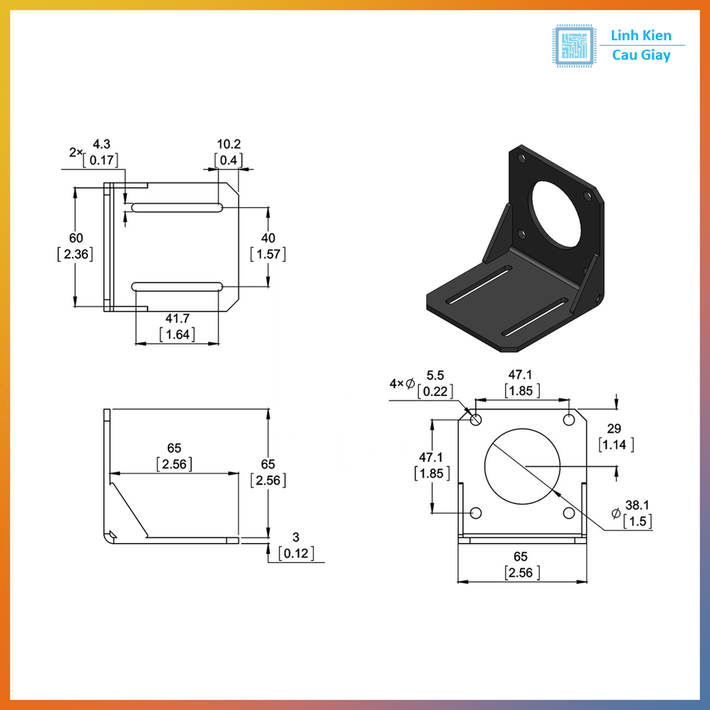 Gá động cơ bước size 42mm, 57mm