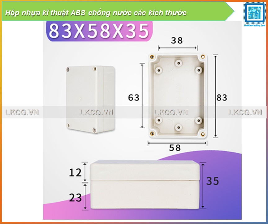 Hộp nhựa kĩ thuật ABS chống nước các kích thước