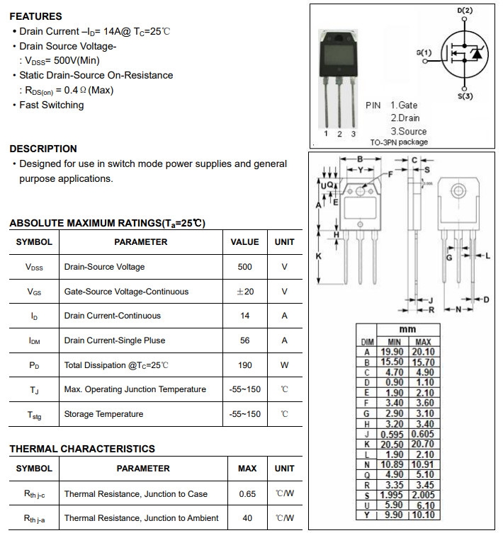 Linh kiện IRFP450A DIP TO-247