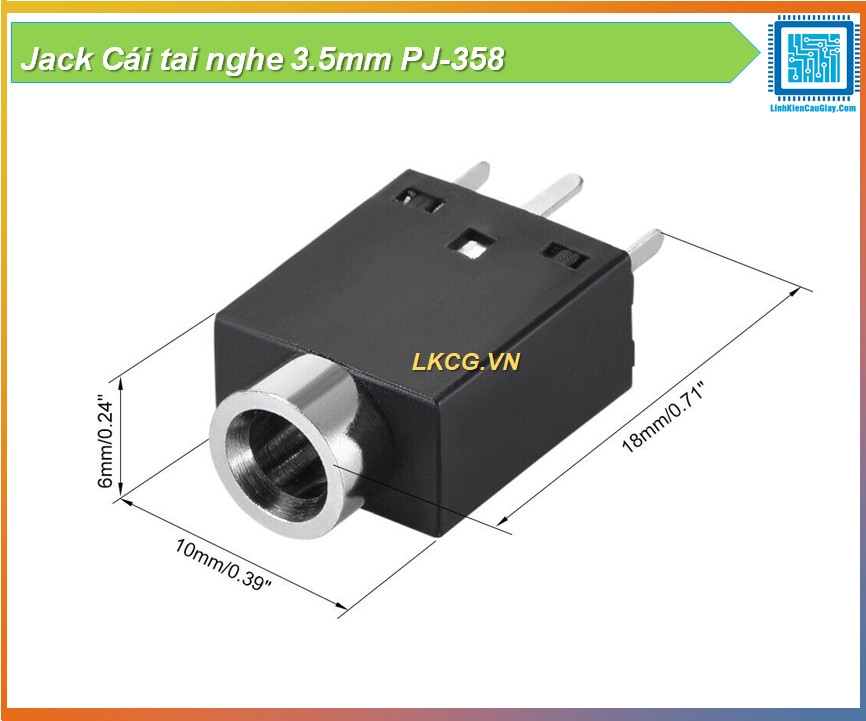 Jack Cái tai nghe 3.5mm PJ-358