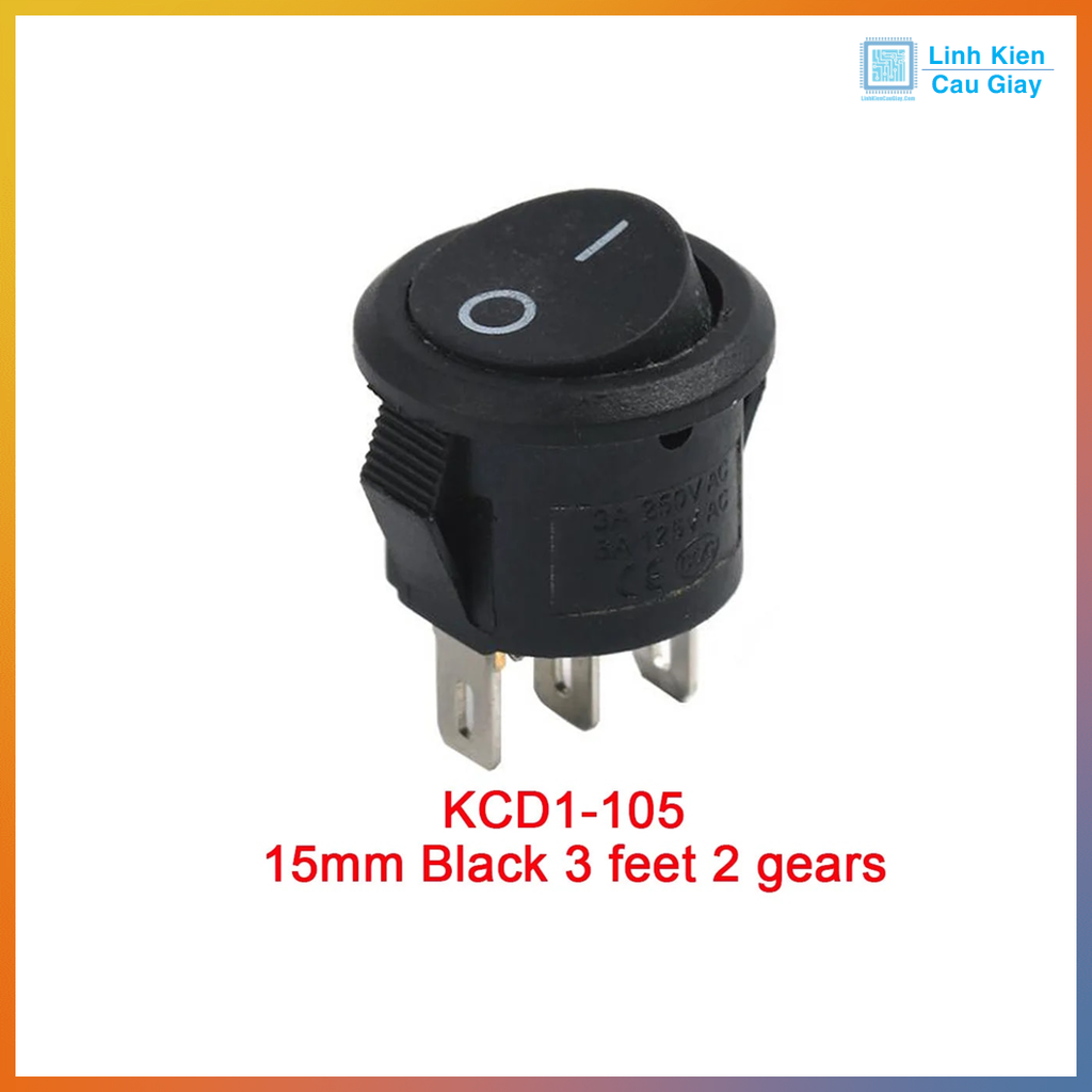 Công tắc bập bênh tròn KCD1-105 6A 250V