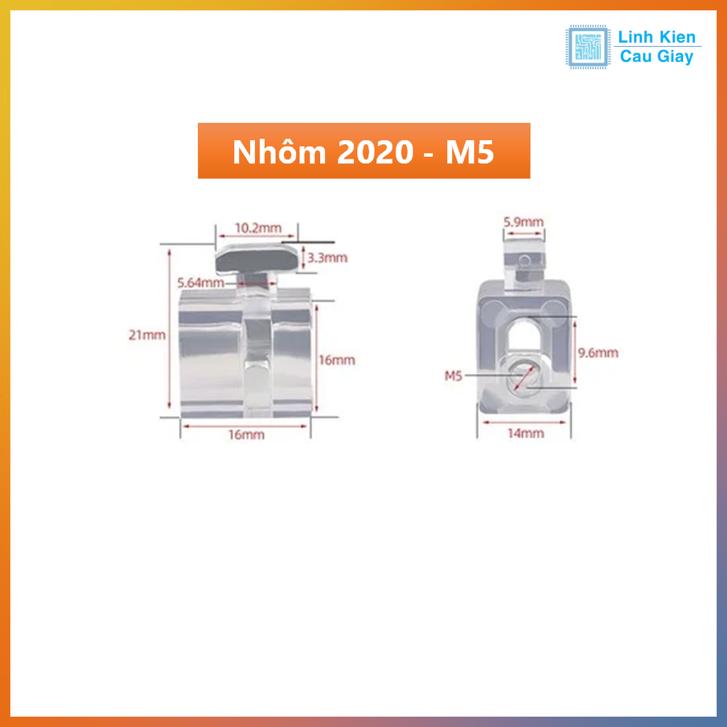 Khối nối nhôm định hình mica trong bao gồm đai ốc(30/40/45 series)