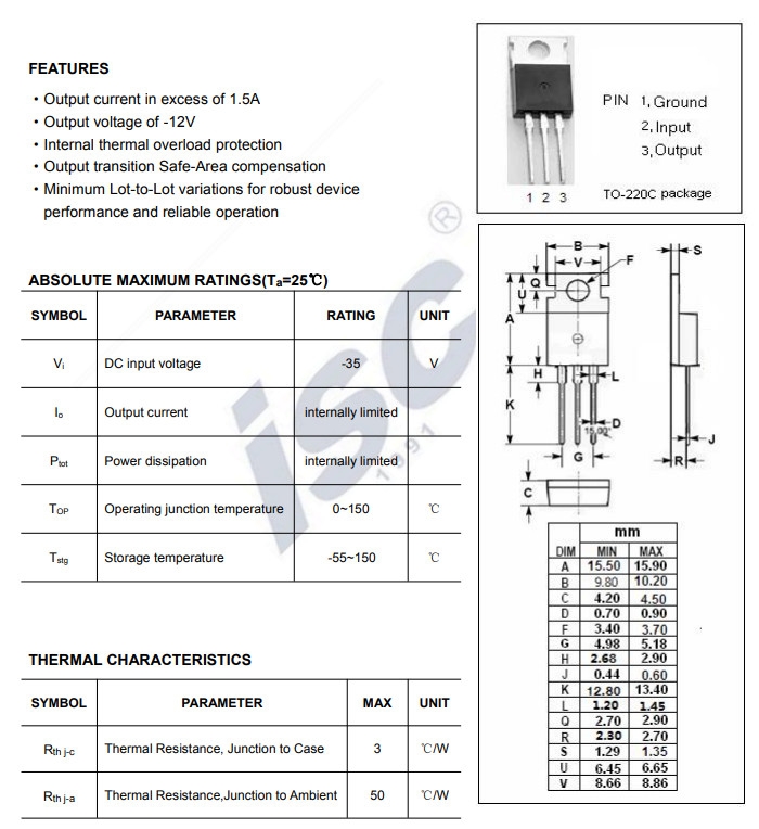 Linh kiện L7912CV DIP TO-220