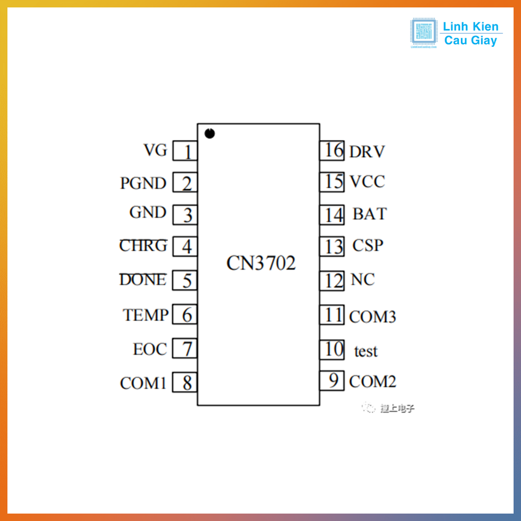 Linh kiện IC nguồn CN3702 chân dán TSSOP16
